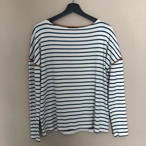 Jaeger London Breton Stripe Boat Neck Long Sleeve